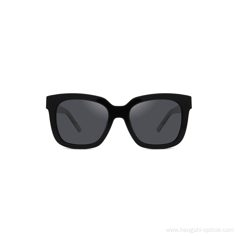 New Fashion Logo Black Polarized Beach Acetate Frame Sunglasses