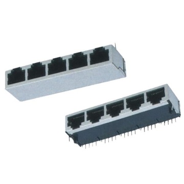 RJ45ジャックサイドエントリシールド1x5Pバック3.05