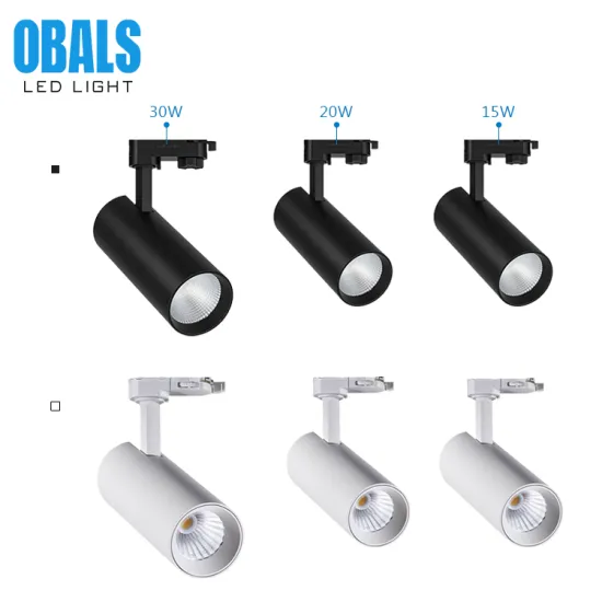 Museum Focus Adjustable Dimmable LED Track Light System with Zoomable Beam Angle (25W/30W COB, 4 Wires, 3 Circuits)