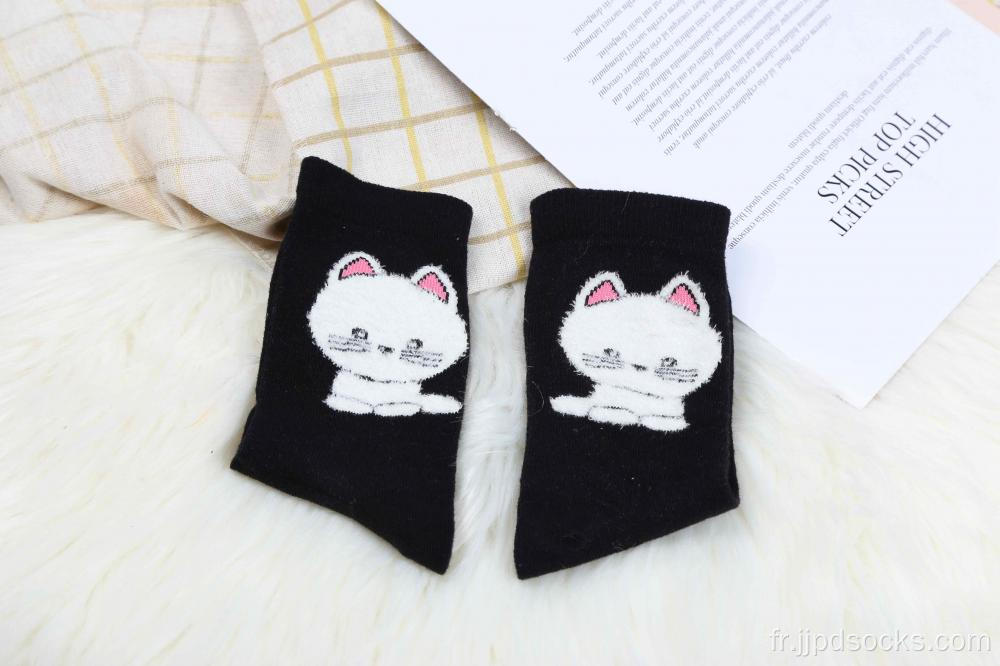 Chaussettes en coton à ressort de chat noir