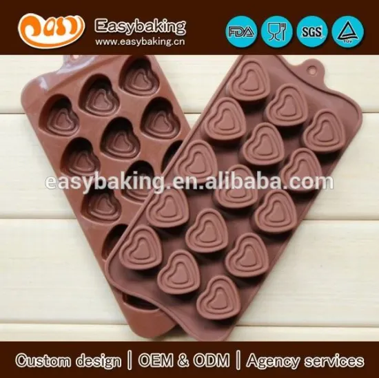 Valentine's day heart by heart silicone custom chocolate mould
