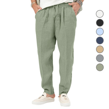 Summer Casual Loose Sport Trousers: Wholesale Lightweight Breathable Linen Long Pants for Men
