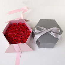 Çiçekler için özel altıgen sürpriz hediye kutusu