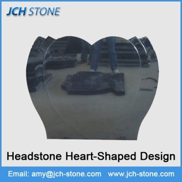 Shanxi black heart shaped granite carving grave tombstone