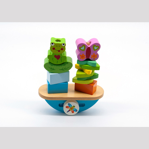 Деревянный блок детской игрушки, деревянный железнодорожный игрушечный поезд
