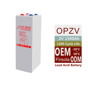 OPZV 2V 1500Ah Tubular Plates Flooded Type Battery for Solar Applications