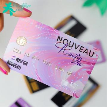Custom Credit Card Size PVC Business Card with Embossed Number Overlay