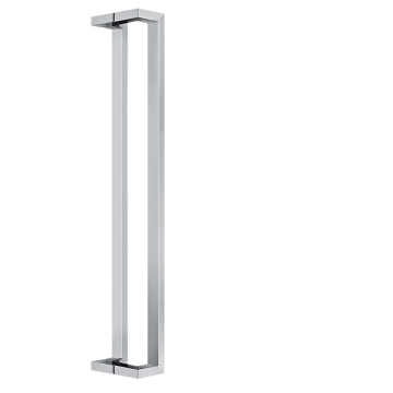 Puerta de vidrio de acero inoxidable cuadrado plateado D