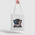 Customize Independence Day Logo Canvas Shopping Bag