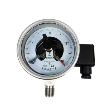 SS304 100mm Dial Single Scale 16bar Bottom Electric Contact Pressure Gauge: Detailed Information and Specifications