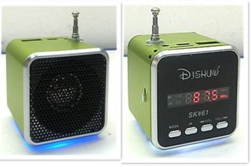 Led Rechargeable Mini Digital Fm Radio Speaker With Tf Card, Usb Flash Disk, Fm Radio
