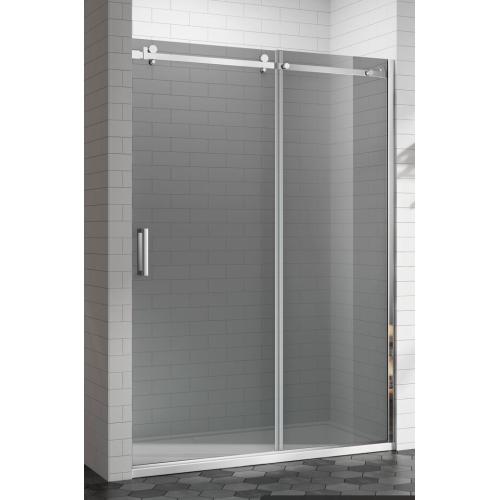 porte de douche glissante en verre gris