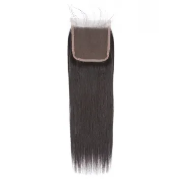 Cheap Soft And Smooth 10A 4x4 Swiss Lace Natural Color 100% Brazilian Virgin Human Hair Straight 10"-20" Lace Closure