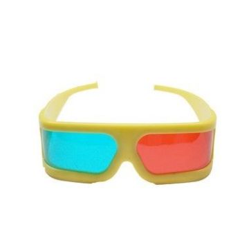 Yellow Acrylic Lens Red And Green 3d Glasses Logo Printing With Pc Abs Frame