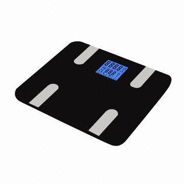 Body Fat Scale with Tempered Glass Platform in Printing, Large LCD and Small Size for Ladies/Child