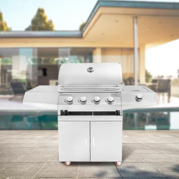 Wholesale Outdoor Kitchen Stainless Steel Gas Grill Commercial Range with Oven Modular Kitchen Cabinet