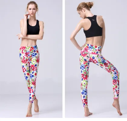 Dry fit silk Lycra leggings women yoga gym fitness leggings
