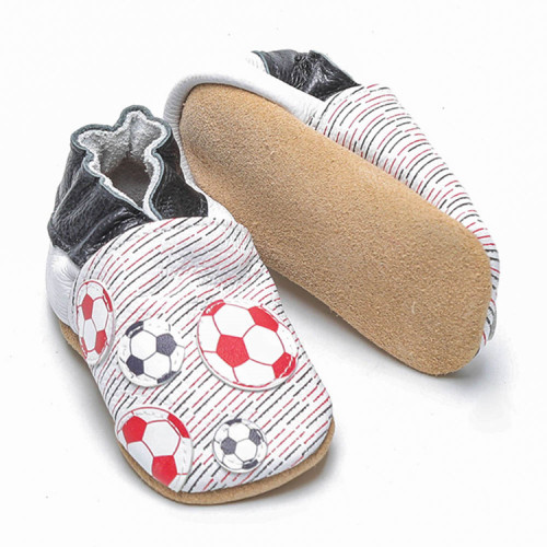 Unisex Imprimir sapatos de couro macio de futebol bebê