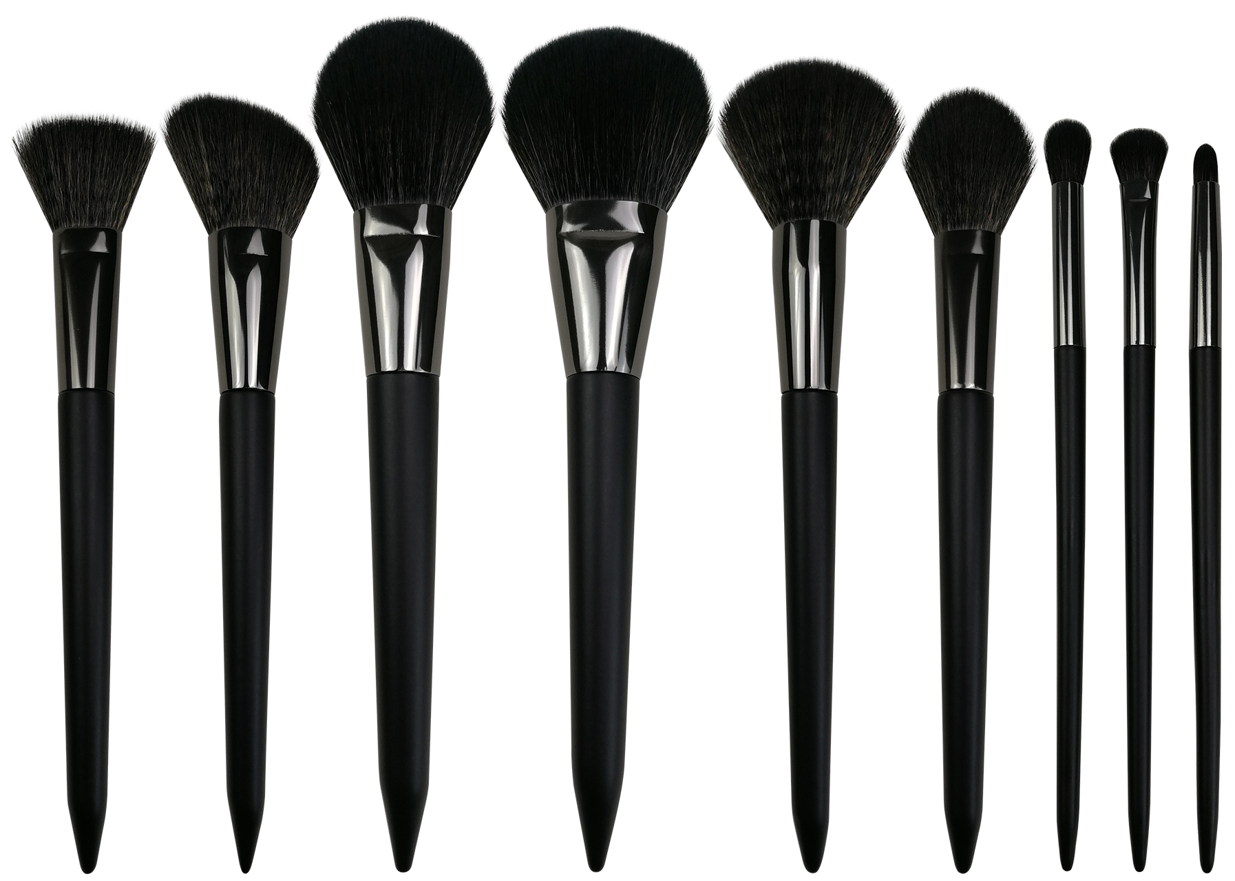 9 pcs Mkeup brush set with copper ferrule