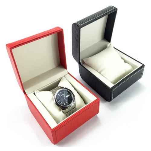Luxury clamshell leather jewelry gift box