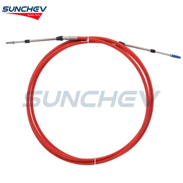 SUNCHEV Boat Throttle Control Cable 11.5 Feet(Red) For Universal