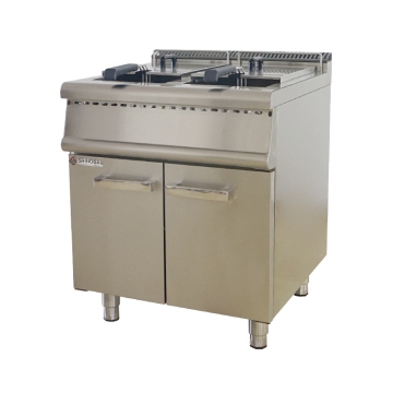 Commercial Gas Double Tank Broaster Chicken Deep Fryers with Cabinet and 2 Baskets