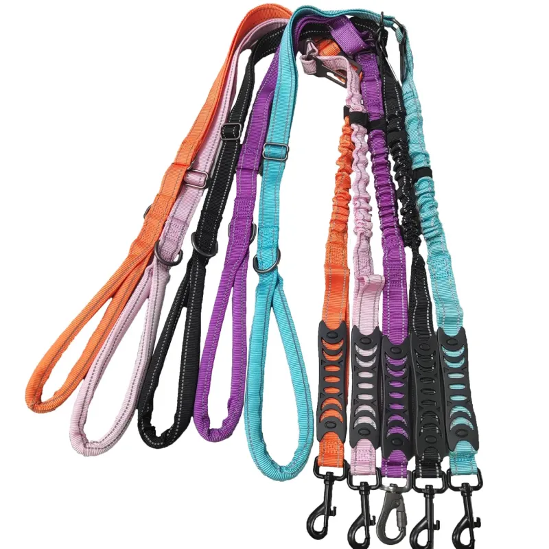 Heavy Duty Retractable Dog Lead with Reflective Bungee Webbing