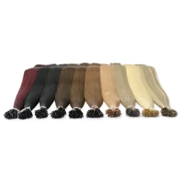 Wholesale Custom Logo 26Inch Pre Bonded White Blonde Human Remy Silky Straight  Hair Vendors Russian Nano Remy Hair Extension