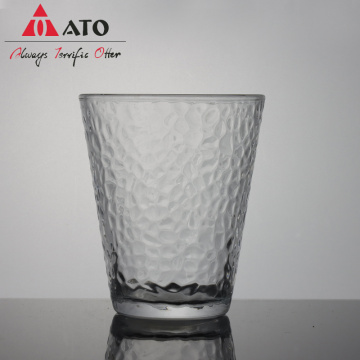 Taza transparente de vidrio de patrón de martillo de ATO