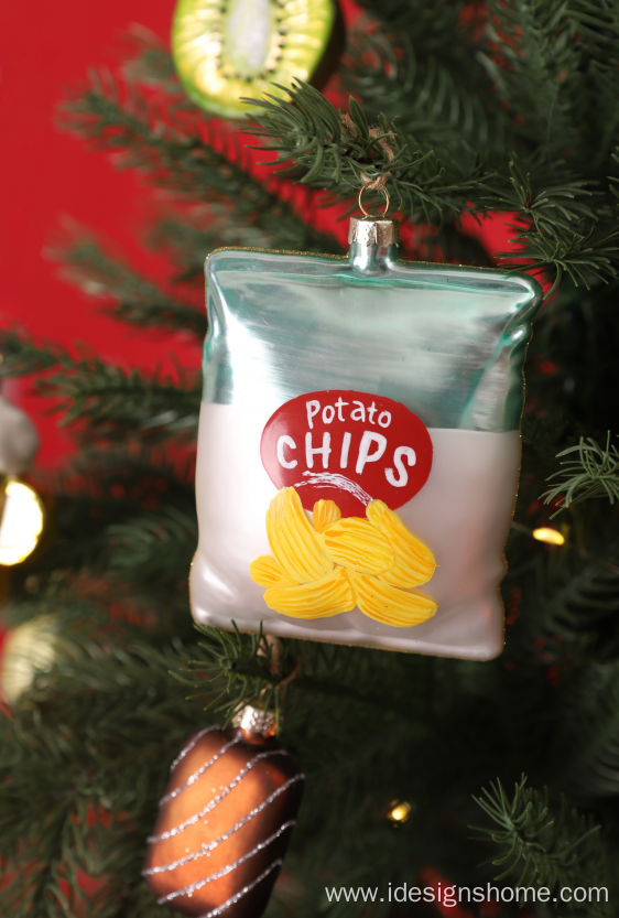 Christmas Bag of Chips Glass Ornaments for Christmas