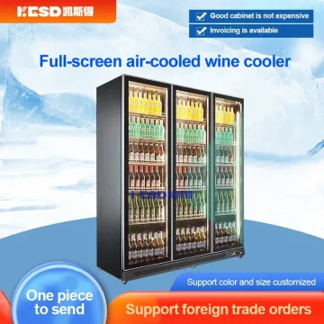 Double Door Commercial Upright Beverage Cooler Soft Drink Fridge Supermarket Showcase for Sale