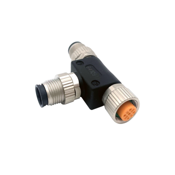 M12 T Connector Female to Male 4-pole