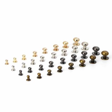 Customized Metal Round Head Rivets with Screws for Handbag Double Round Studs - BC048