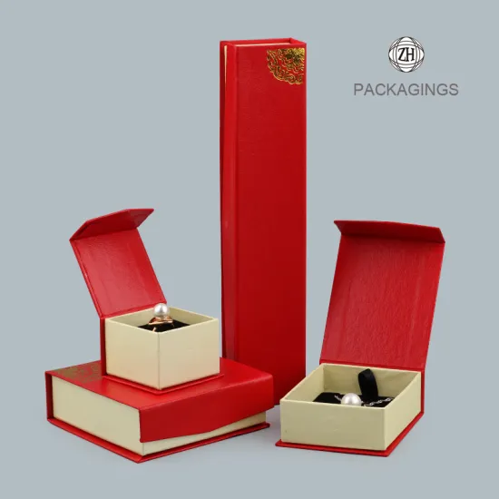 Custom logo print red jewelry sets box new