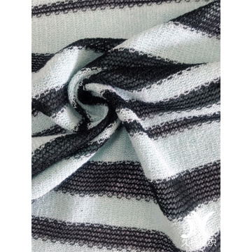 Polyester Rayon Stripe Sweater Knitting Cardigns Fabric