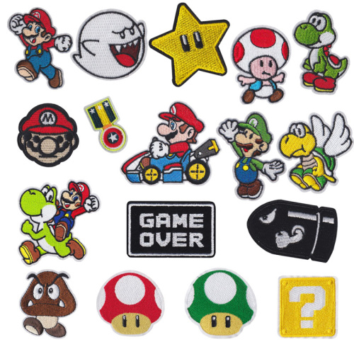 Cartoon embroidery patches iron on stripes thermo