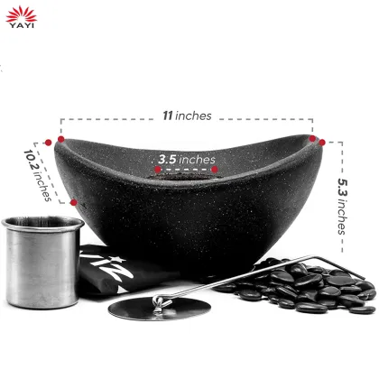 Black Bio Stone Fireplace Fire Bowl Fireplaces Stoves Fire Pits Tabletop Fireplace