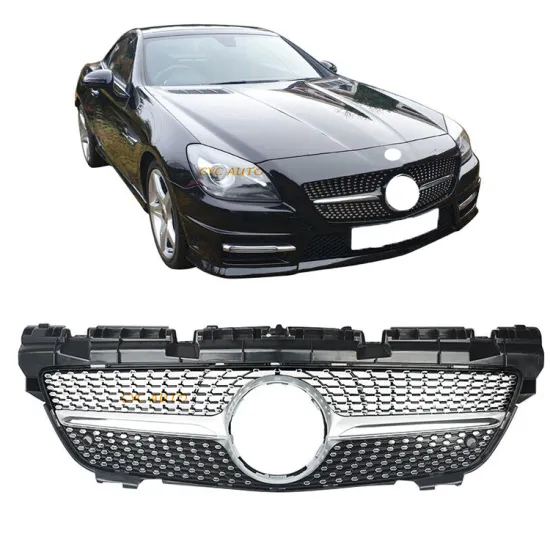 R172 Grille Front Bumper Modified Diamond Grill for Mercedes Benz SL Class SLK R172 Body Kit 2011-2015