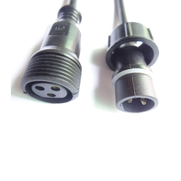 3 Core 3pin Black Pigtail Plastic Waterproof IP65 LED Connector Cable
