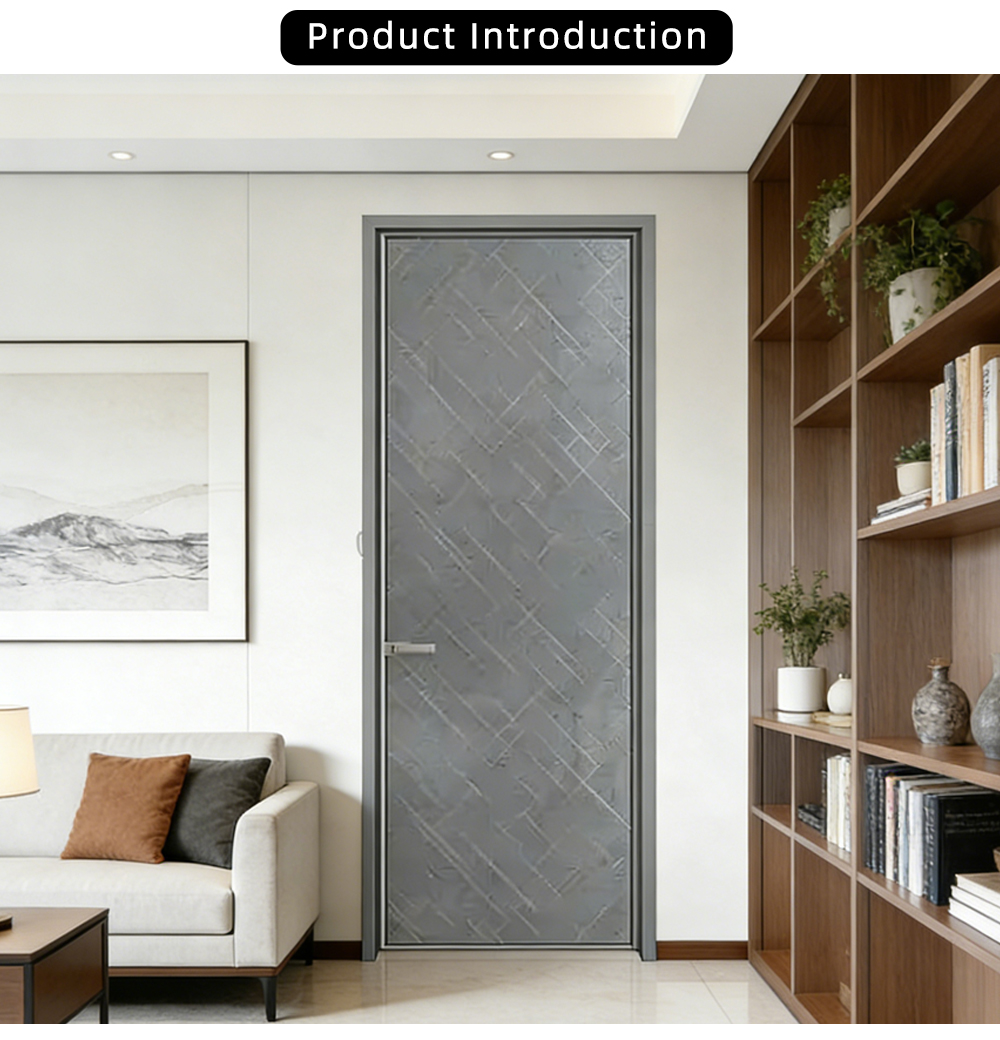 Modern Single Glass Interior Swing Door YJ-R038 X