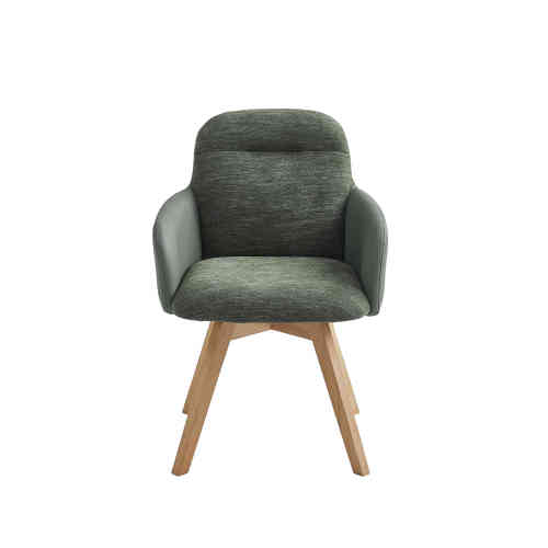 Gaya nordik pu upholstered 360 ° Swivel Dining Kursi