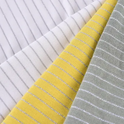 Stripe Yarn Dyed Ecovero Rayon Stretch Knit Fabric