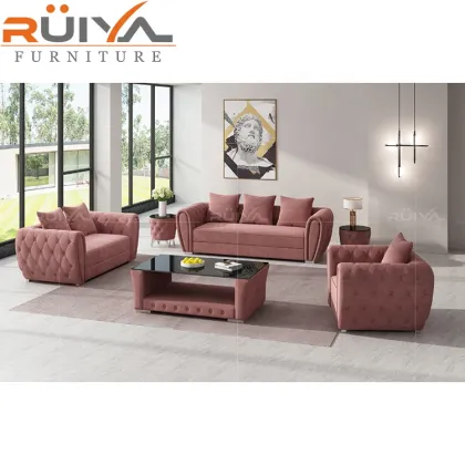 Premium Green Holland Velvet L Shape Corner Sofa