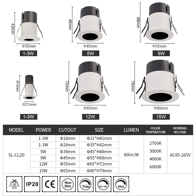 Downlight Model Sl Cl2d