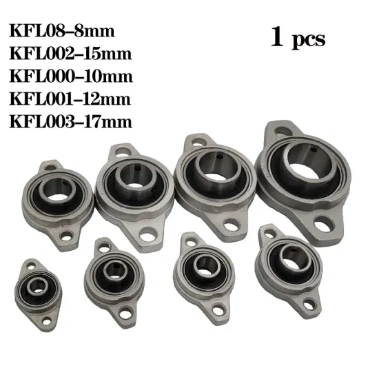 1pcs Brand New 8/10/12/15/17mm Bore Diameter Zinc Alloy Pillow Block Flange Bearing Kfl Series Hot Sale