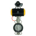 Pneumatic Butterfly Valve DKV Air Control Wafer Type Double Acting SS304