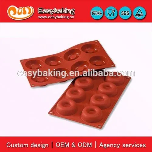 8 Cavities medium savarin cake baking pans silicon bakeware