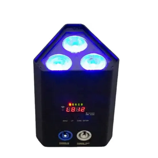 DMX 3W RGBWA UV 6IN1 Battery-Powered LED Par Light for Weddings, DJ, Party, Nightclub
