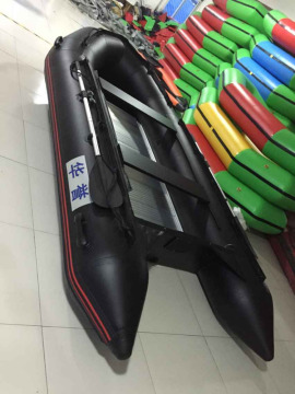 PVC inflatable fishing boat, aluminum floor boat