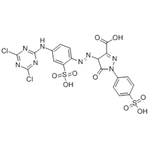 1H- 피라 졸 -3- 카르 복실 산, 4- [2- [4-[(4,6- 디클로로 -1,3,5- 트리 아진 -2- 일) 아미노] -2- 설포 페닐] 디아 세닐] -4,5- 디 하이드로 -5- 옥소 -1- (4- 설포 페닐) -CAS 12225-86-4
